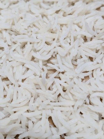 rinsed rice from a plastic bag